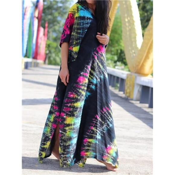 Kaftan Dresses for Women Plus Size Summer Beach Dress with Print and Swim Cover - Picture 5 of 8